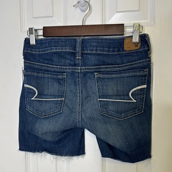 American Eagle Blue Denim Jean Shorts Waist: 14”-15” - Picture 3 of 5